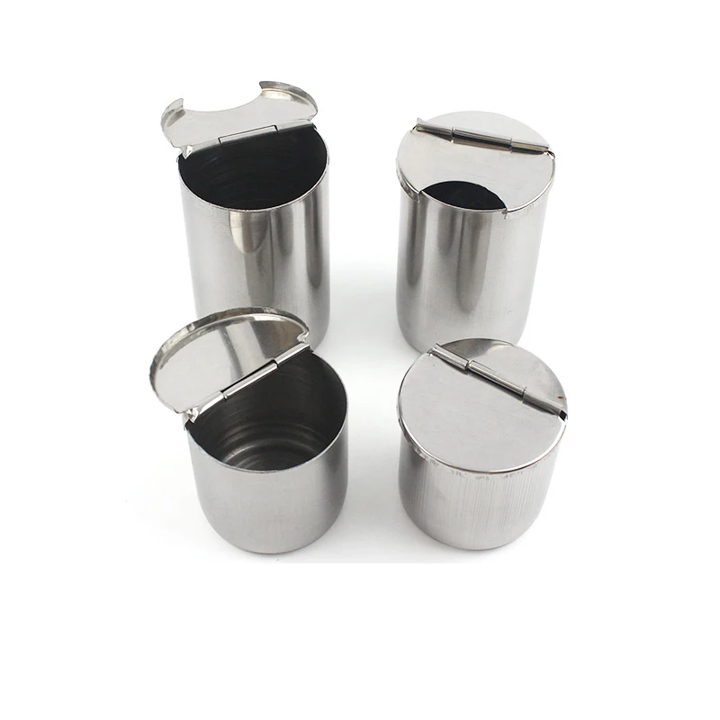 

304 stainless steel semi-flip-top small cup disinfection bottle alcohol bottle iodophor bottle ointment jar