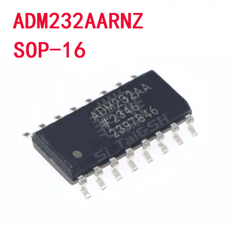 10PCS ADM3202ARN ADM3202ARNZ SOP16 ADM232AARNZ ADM202EARNZ Integrated circuit chip with RS-232 interface