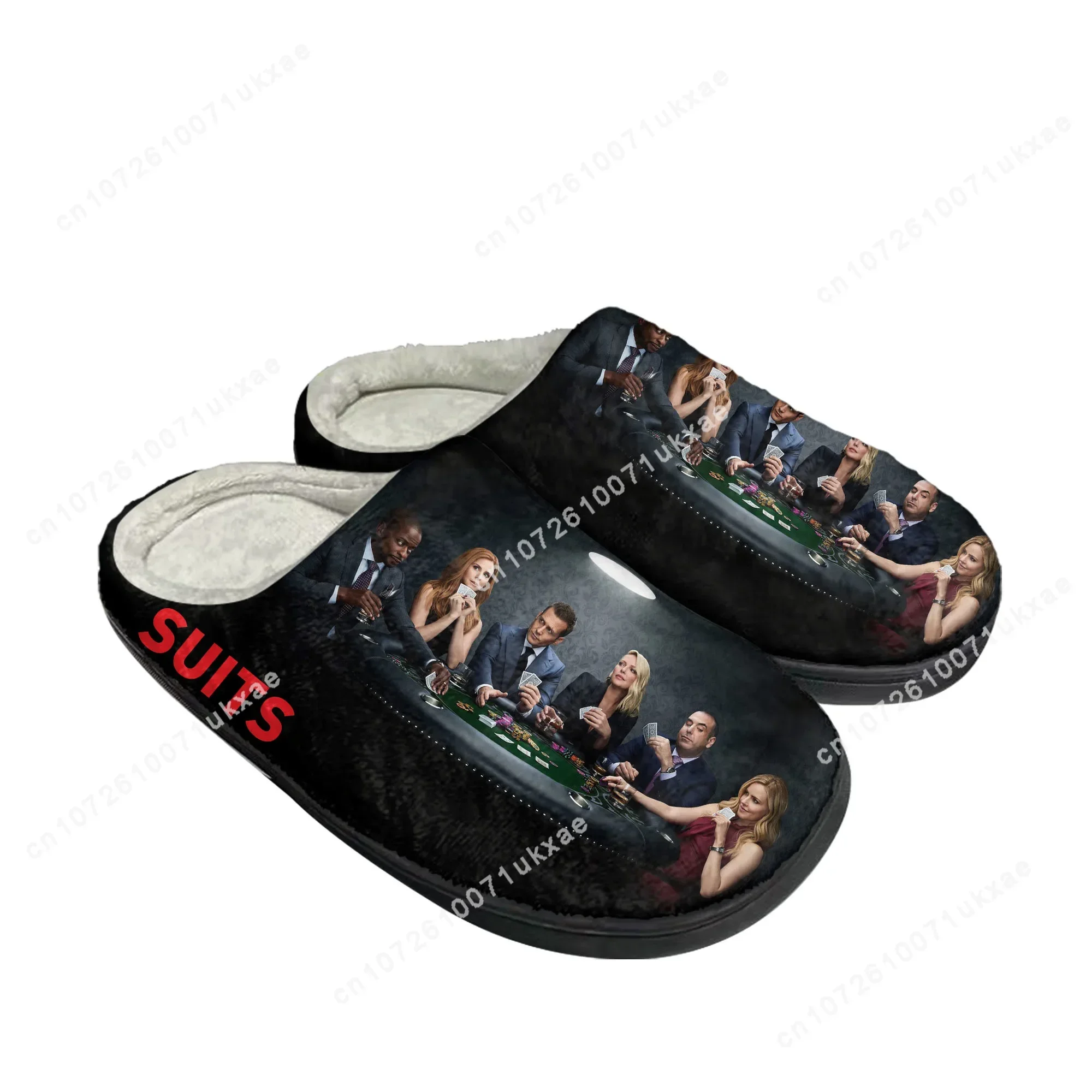 Suits TV series Home Cotton Slippers Mens Womens Gabriel Macht Plush Bedroom Casual Keep Warm Shoes Thermal Slipper Custom Shoe