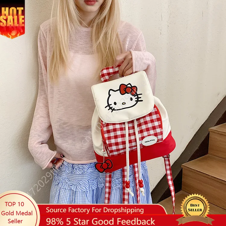 

Sanrio Hello Kitty Mini Backpack Cute Cartoon Multi Purpose Backpack Crossbody Bag For Women Cos Accessories