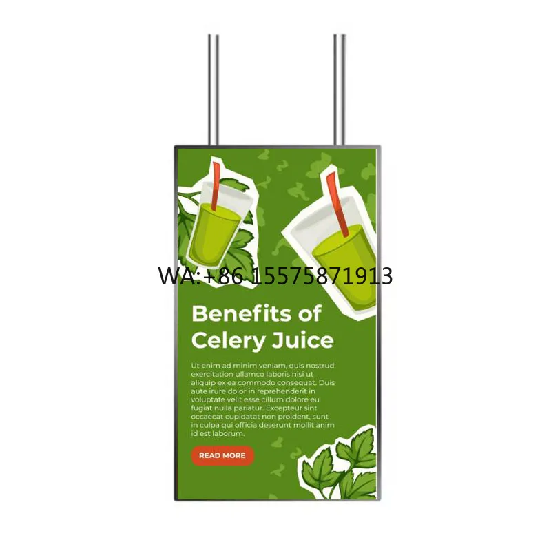 21.5 Inch LCD Ads Screen B2B Menu Boards Advertising Media Player Wall Mount Hanging Digital Signage Displays Indoor OEM CMS