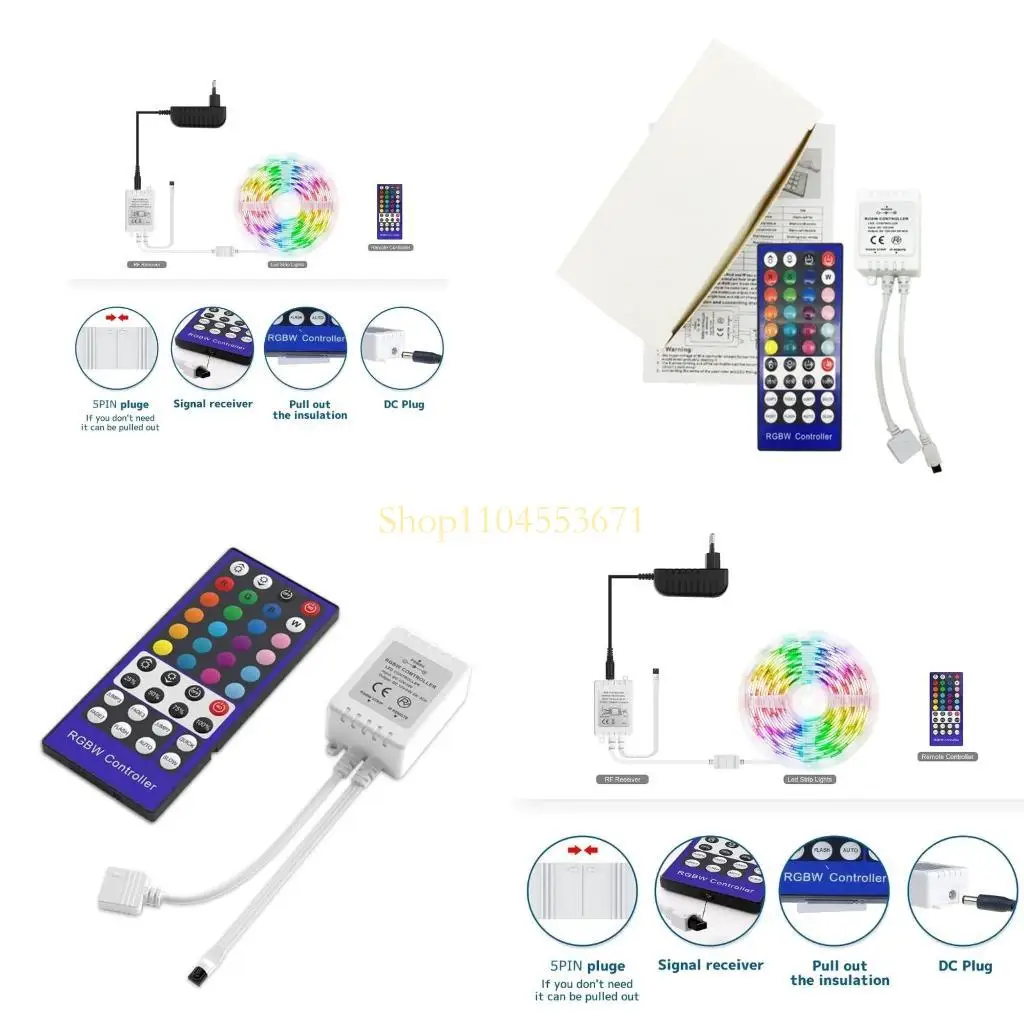 Best Seller 40 Keys RGBW Remote Controller Dimmer for RGB+White RGBWW Strip Light, Turn ON Off, Adjust Brightness,Flash Modes