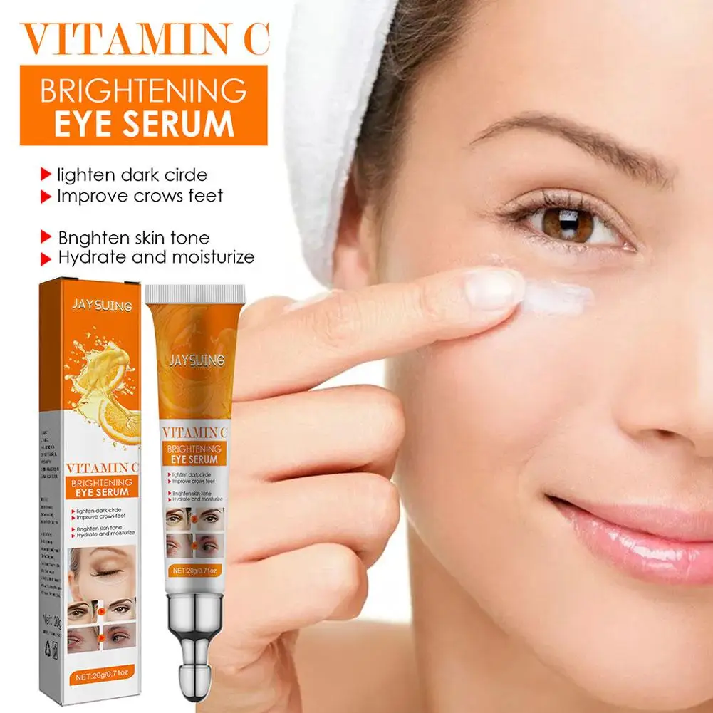 Vitamina C Creme para os Olhos, Anti Círculos Escuros, Clareamento da Pele, Olhos Lisos, Soro de Sacos, Cuidado, Fino Firming, Sob Linhas, Eye Beauty, I7F5, 20g