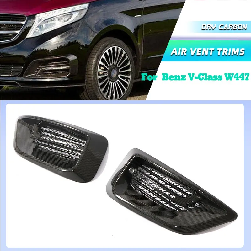

Prepreg Dry Carbon Car Front Bumper Fog Light Cover Trims for Mercedes-Benz V-Class W447 2016-2018 Front Air Vent Grill Trim