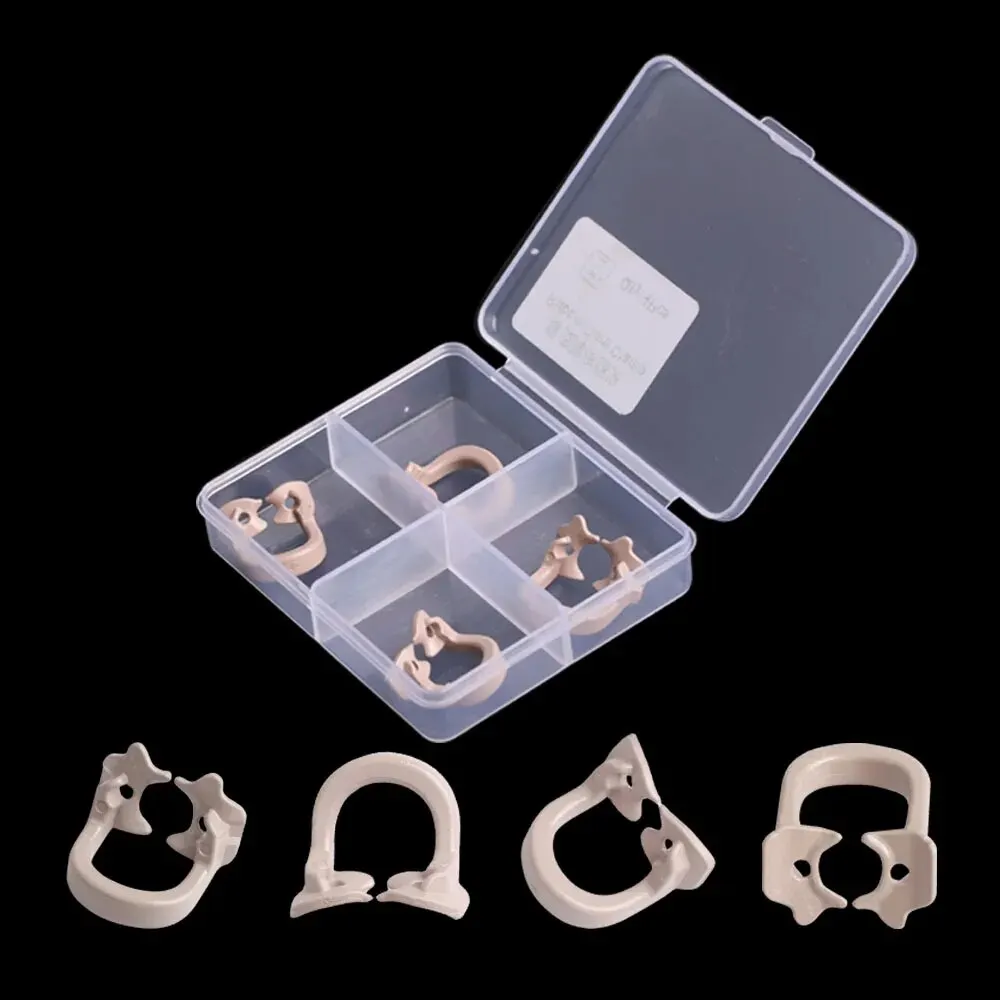 4Pcs/Box Dental Rubber Dam Clamps Autoclavable 135℃ Peek Barrier Clips Large/ Small Resin Material Dentist Tools Dentistry Lab