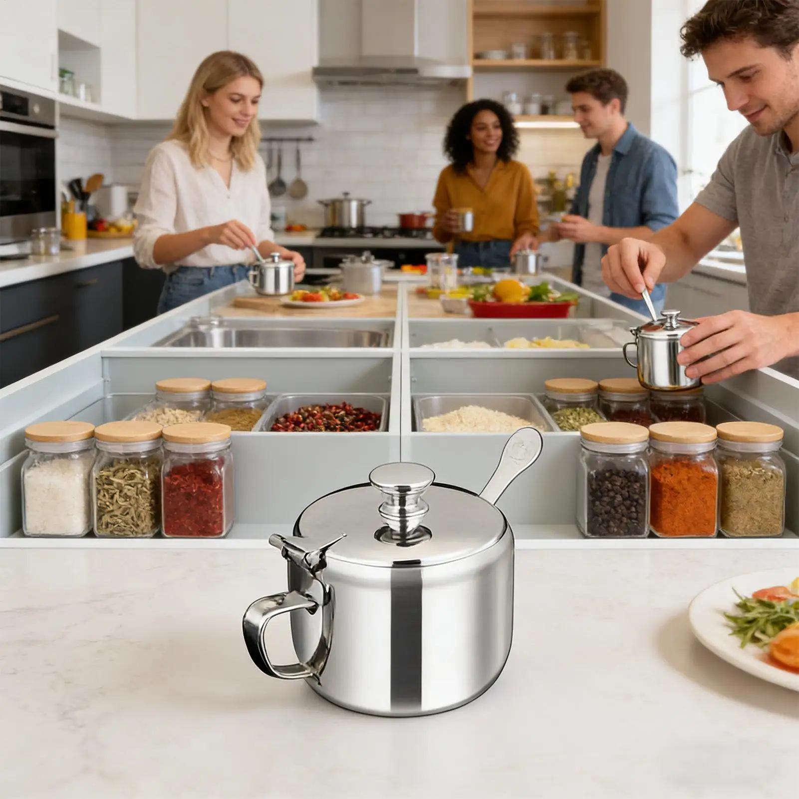 Kitchen Condiment Box Non Slip - огляд і ціна Meal Prep Jars With Lids
