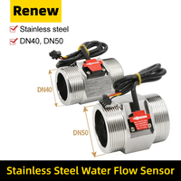 304 Stainless Steel Water Flow Sensor Dn40 Dn50 Water Flow Detection 1.5 Inch G2 Inch Hall Turbine Flowmeter