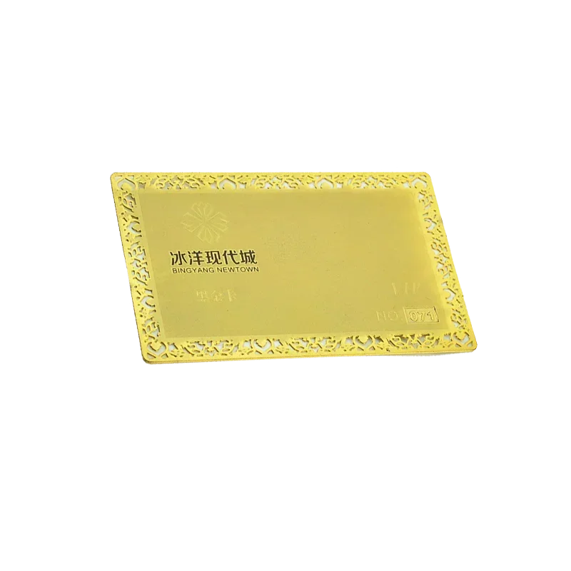 

Дешевая металлическая карта из матовой лазерной резки из нержавеющей стали, золотая карта