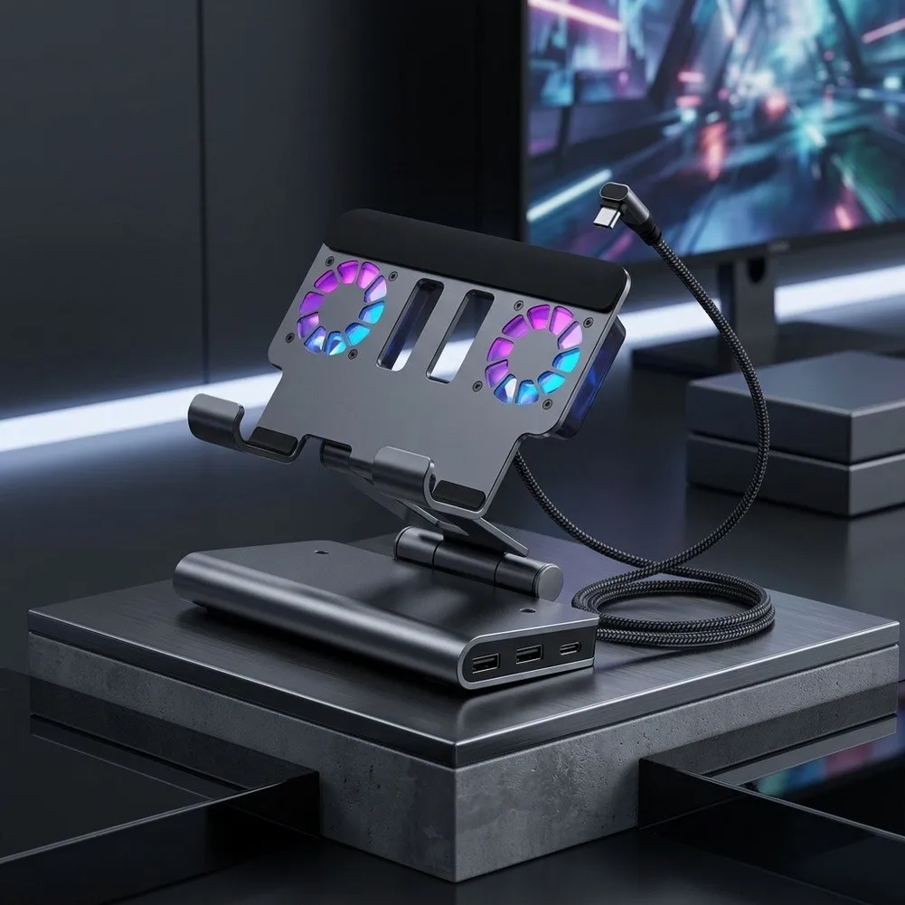 Cooling Station for OneXPlayer for apex 4K60Hz Resolution Support Dual Fan System Gigabit Ethernet and USB 3.1 Ports