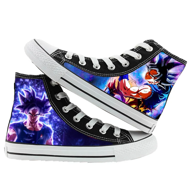 Dragon Ball Anime Goku Print Fashion Women Men Running Sports Flats Shoes Casual Shoes Canvas Sneakers Lace-Up Shoes Sneakers