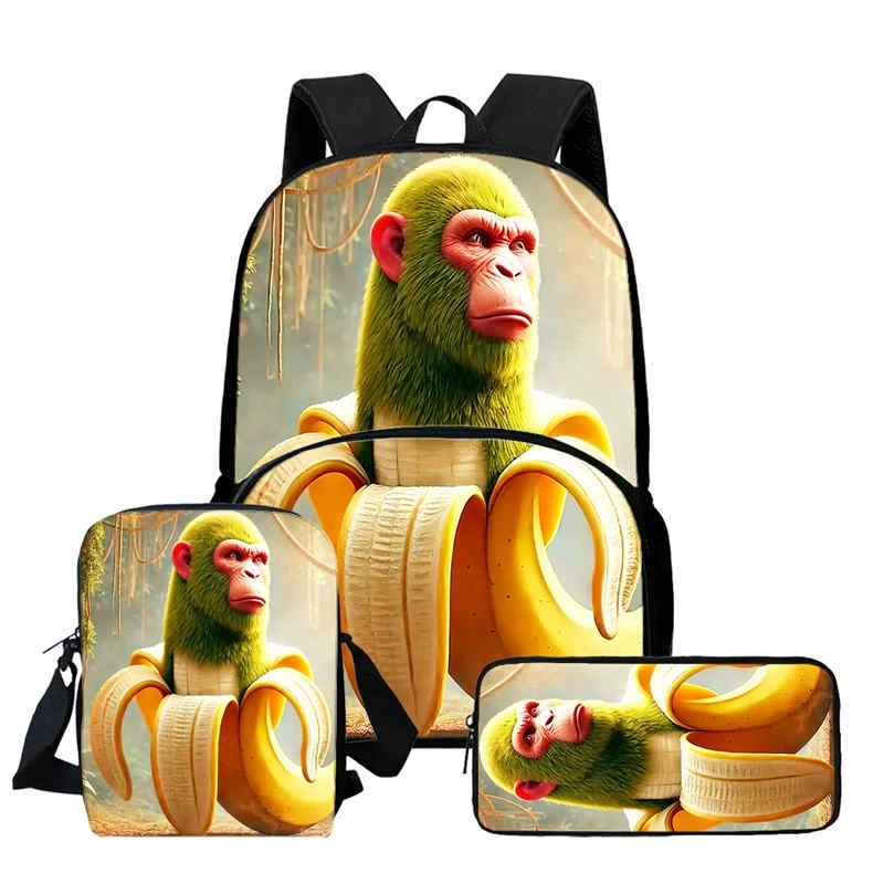 

Cartoon brain rot Child Backpack with Front Pocket,Lunch Bags,Pencil Bags for Aged 5-10,Cartoon School Bags for Boys Girls