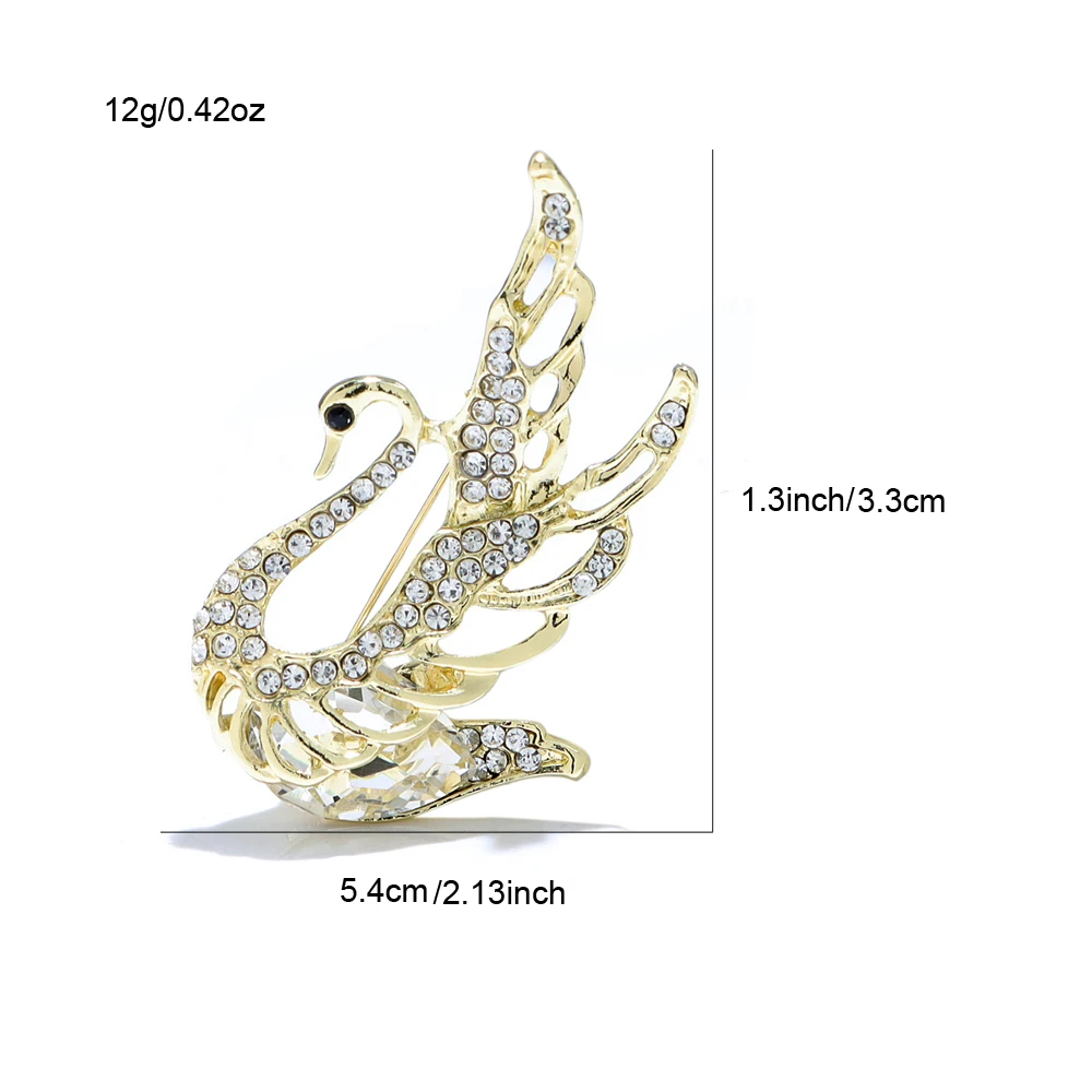 CINDY XIANG 3 Colors Choose Rhinestone and Crystal Swan Brooches for Women Elegant Animal Pins Fashion Jewelry 2019