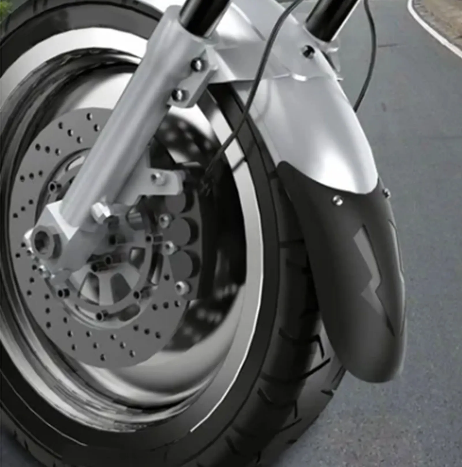 Mud Guard Motorcycle Front Mudguard Motorcycle Front Mudguard Plastic Excellent Toughness Unique Pattern Motorcycle Mud Flaps