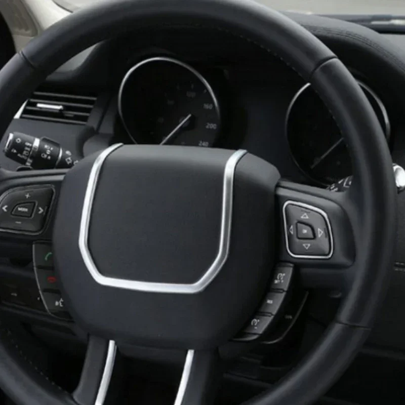 

Car Accessories ABS Silver For Lan Drover Range Rover Evoque 2012-2018 Car Steering Wheel Decorative Strips Stickers Internal