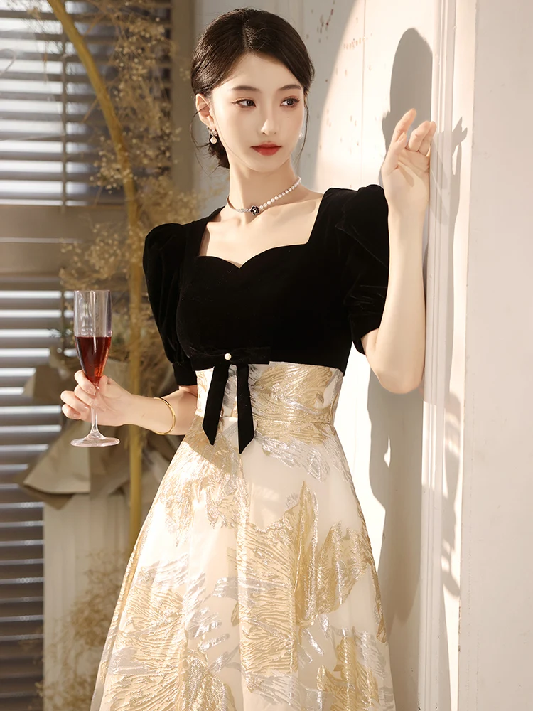 

Ele Evening Gown Women's New 2025 Ball Luxury Small High-End Host Wedding Fairy Performance Costume Art Exam