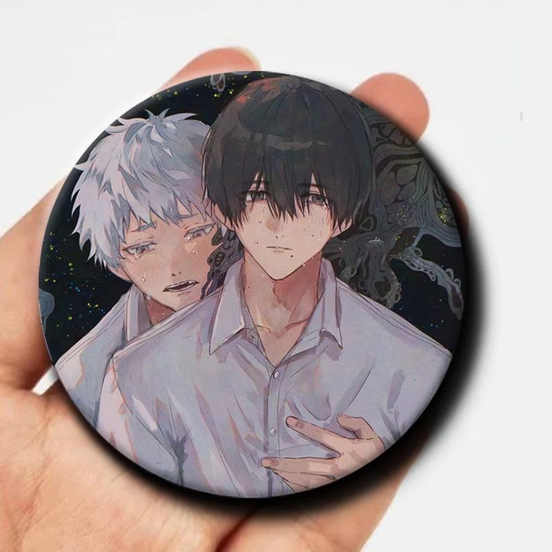 58MM Anime The Summer Hikaru Died Enamel Pins Cartoon Characters Round Badge on Backpack Clothing