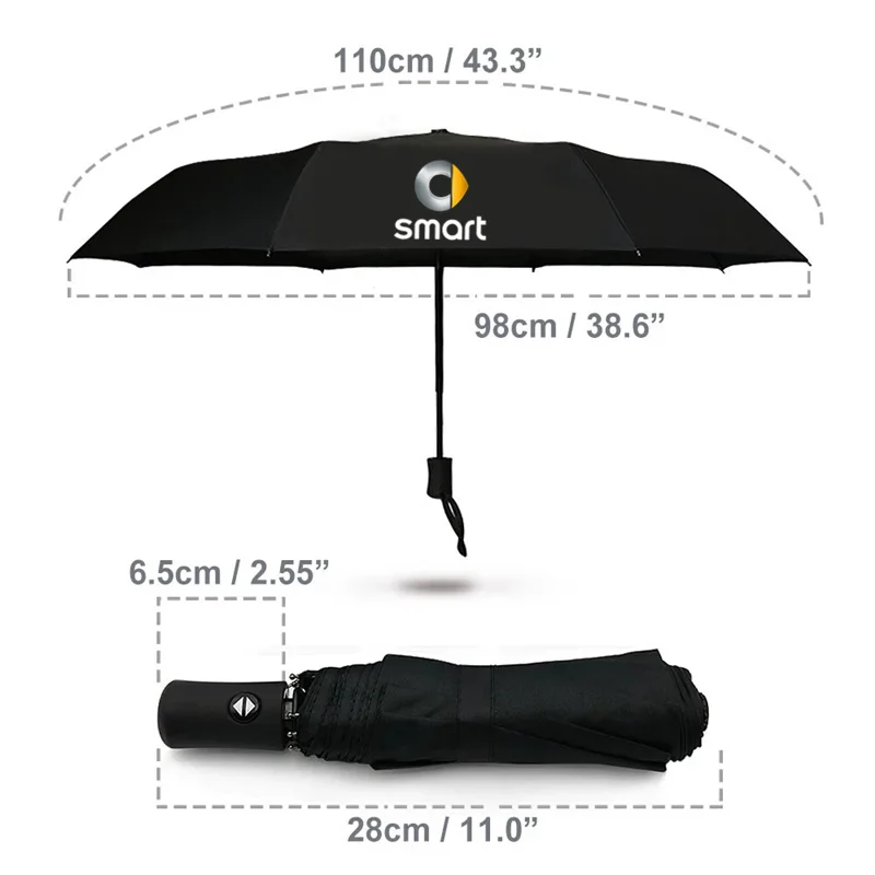 Car Automatic Umbrella Waterproof Windproof Folding Umbrella For Smart Fortwo 451 450 453 EQ Forfour Forjeremy