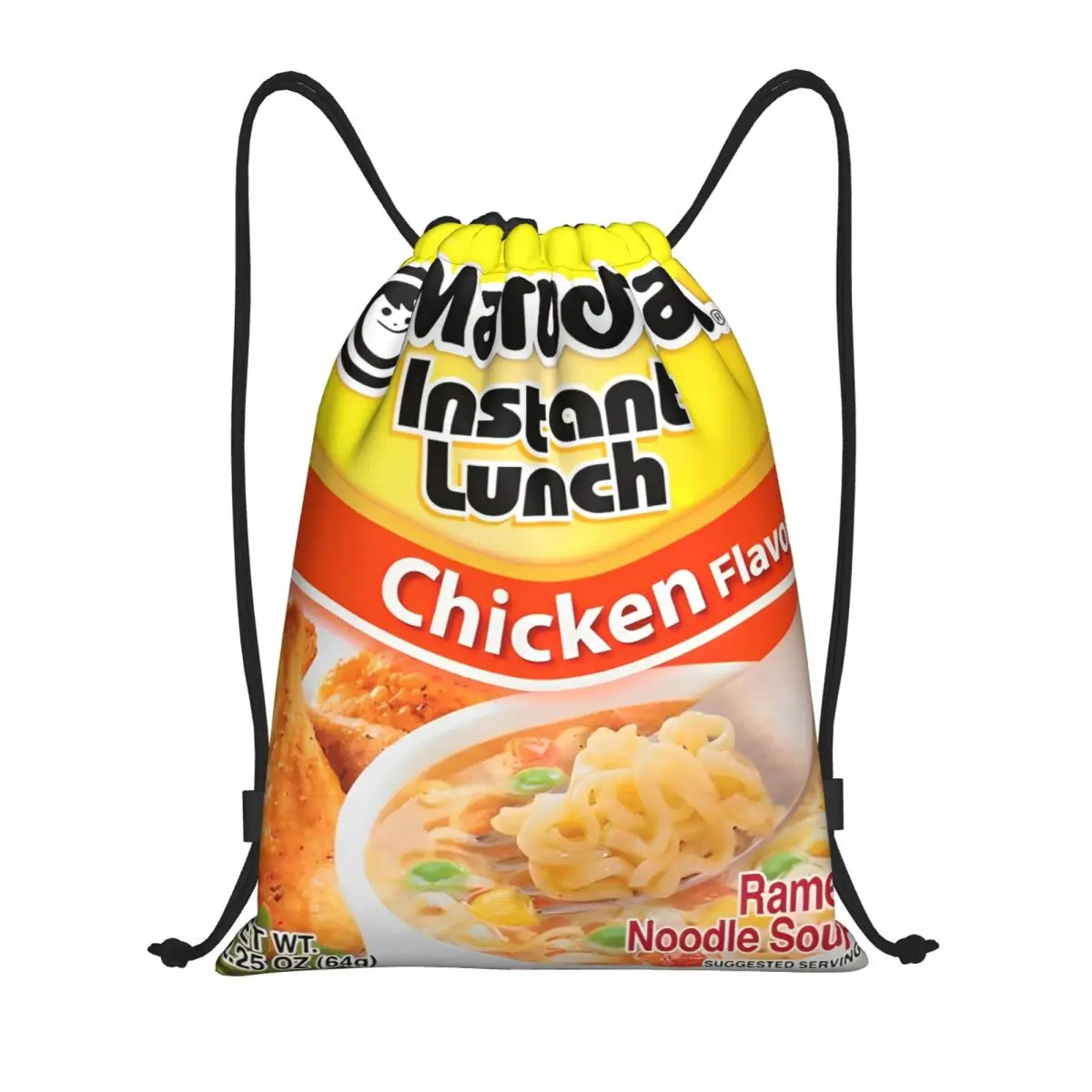 Ramen Noodle Soup Chicken Flavor Backpack Drawstring Sports Bags Gym Bag String Sackpack for Running