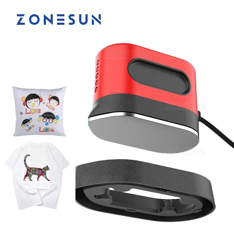 ZONESUN Small Handheld Clothes Shoes Heat Press Machine Thermal Transfer Printer Sublimation Tool