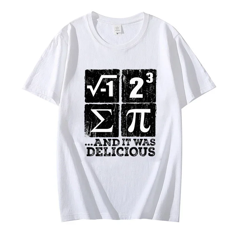 Men T-shirts Summer I Ate Some Pi Design Tshirt Funny I Ate Some Pie Math Nerd Humor Classic Retro Short Sleeve Top Tee Clothing