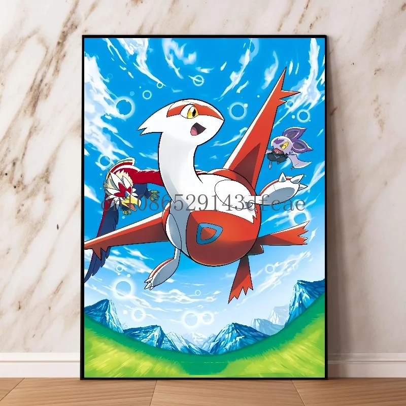 Classic Anime Pokemon Canvas Print Latias Poster Decorative Painting Wall Art Modem Living Room Prints Pictures Home Decoration