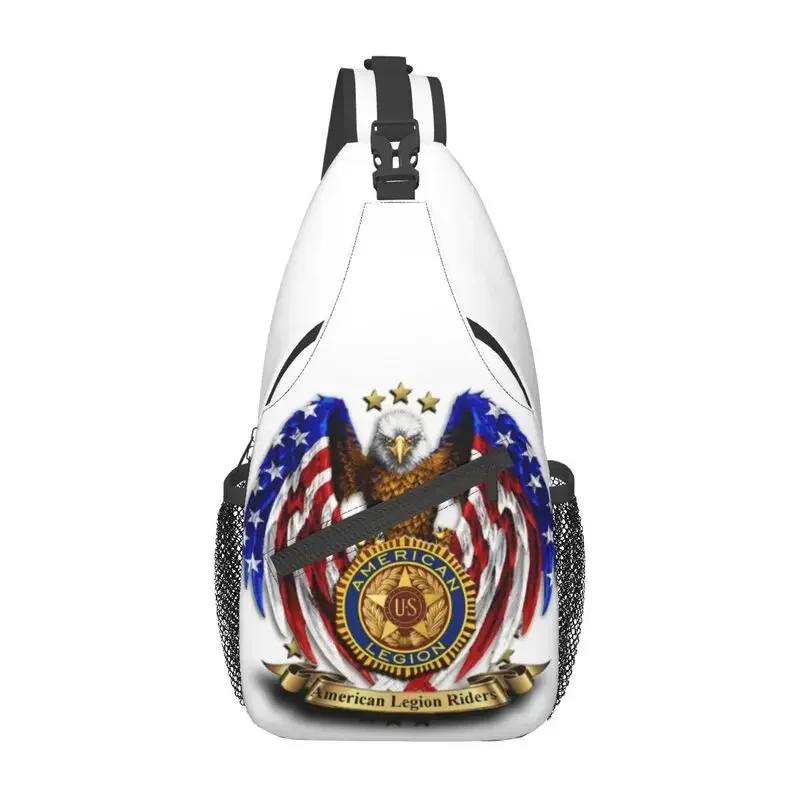 American Legion Riders Logo Sling Bags for Men Cool Shoulder Crossbody Chest Backpack Traveling Daypack