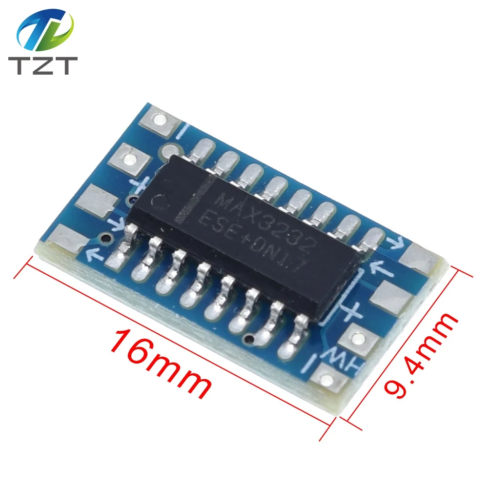 10pcs/lot mini RS232 MAX3232 Levels to TTL level converter board TZT serial converter board Dropshipping