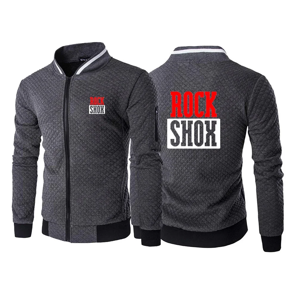 Rock Shox Rockshox Moutain MTB Biker Bicycler New Men Spring and Autumn Printing Casual Simple Six-color Zipper Round Neck Coat