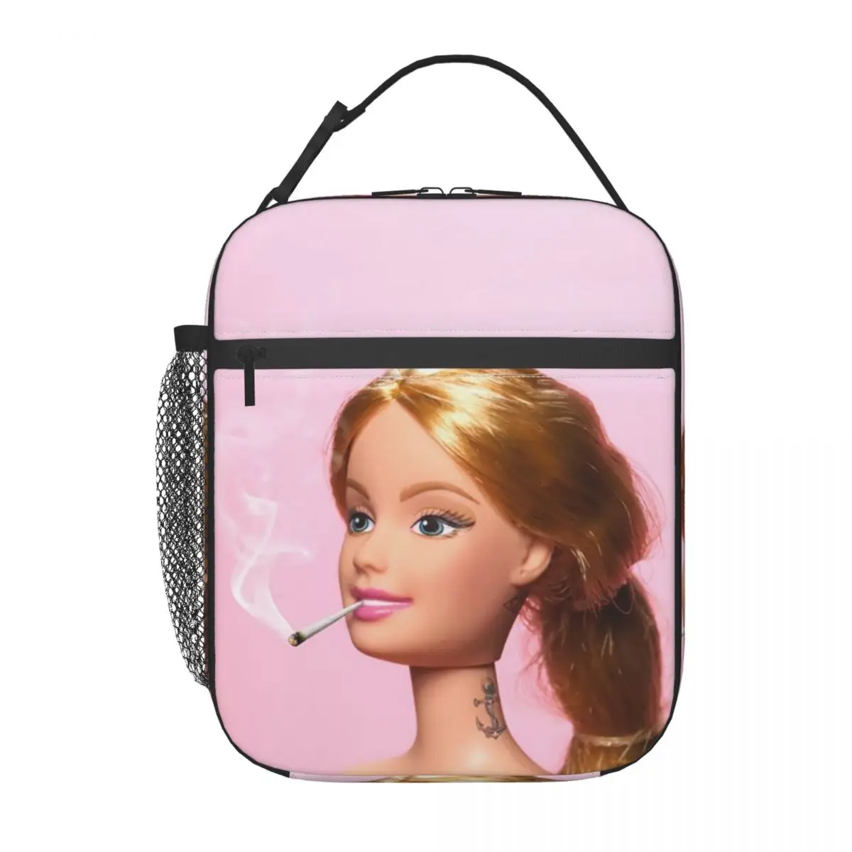 

Doll Smoking Insulated Lunch Tote Bag for Women Portable Thermal Cooler Food Lunch Box School