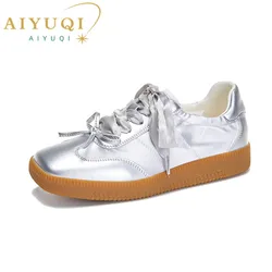 AIYUQI Sneakers Women Summer 2024 New Square Toe Flat Esopher German Training Shoes Women Casual Forrest Gump Shoes