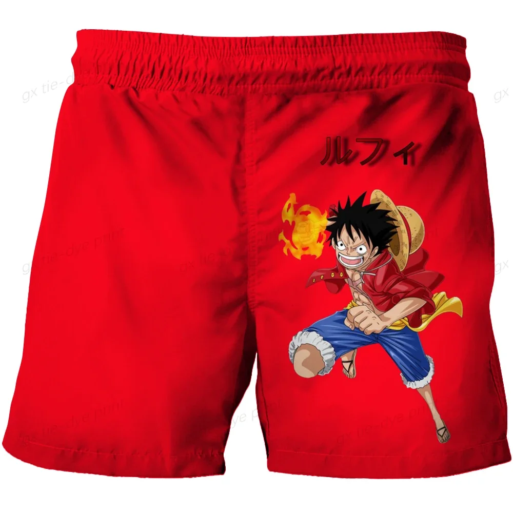 Hot Sale Beach Pants for Children 4-14y One Pieces Luffy Shorts Pants Girls Boys Harajuku Pants for Kids 3d Cartoon 3d Print