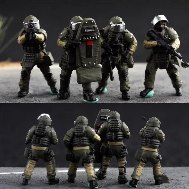 مقياس 1:72 رسمت 4 قطعة جنود المعدات الثقيلة الروسية المشهد ملحق دمية عمل نموذج لجسم جمع عرض اللعب هدية