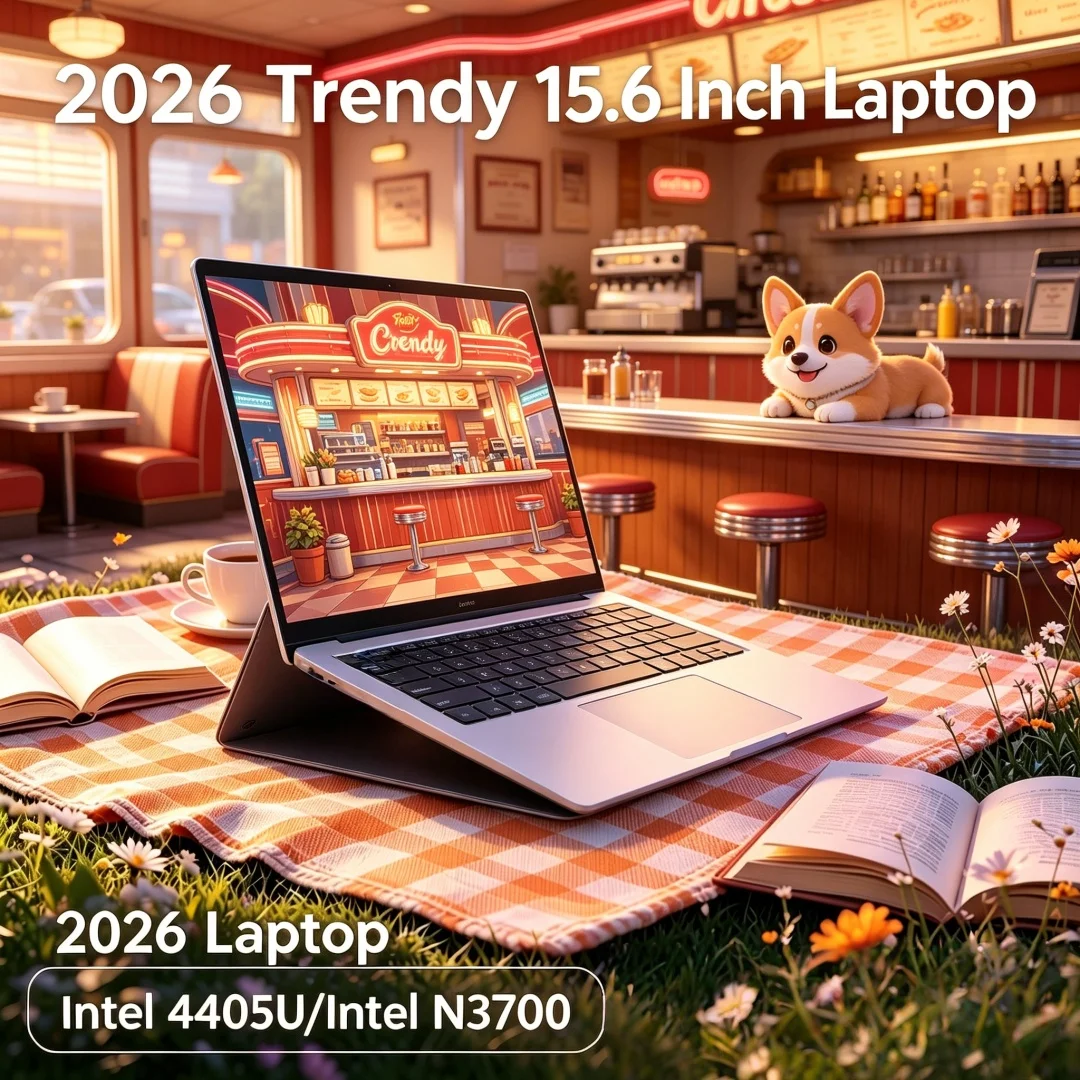 2026 New 15.6 Inch FHD Ornate Superslim Laptop Intel N3700/Intel 4405U Win11 DDR4 16GB/32GB SSD Grandiloquent Vagabond Sleek