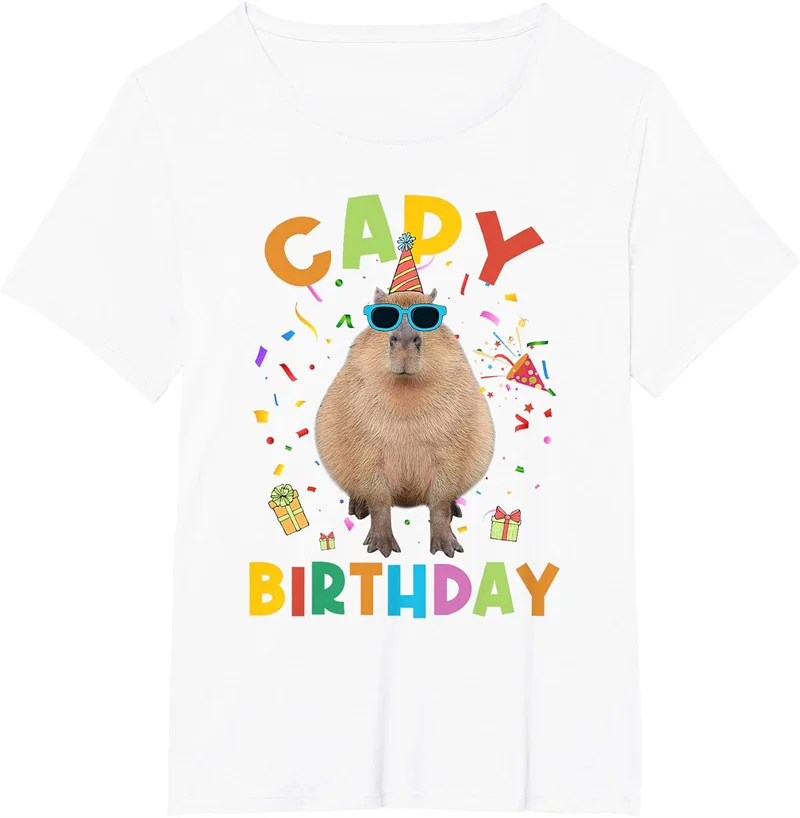 3D Funny Animal Capybara Printing T Shirt For Men Kid Fashion Streetwear Capybara Lovers Short Sleeves Kawaii Clothes Tees Tops