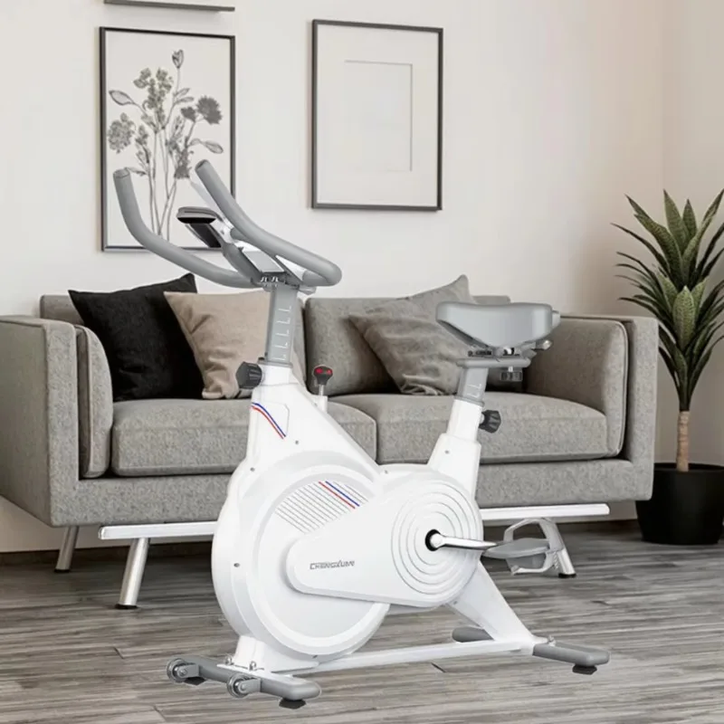 Profesjonalny rower spinningowy do ćwiczeń cardio w pomieszczeniach YTYIN z wielofunkcyjnym wyświetlaczem LCD, napędem pasowym i konstrukcją stalową.