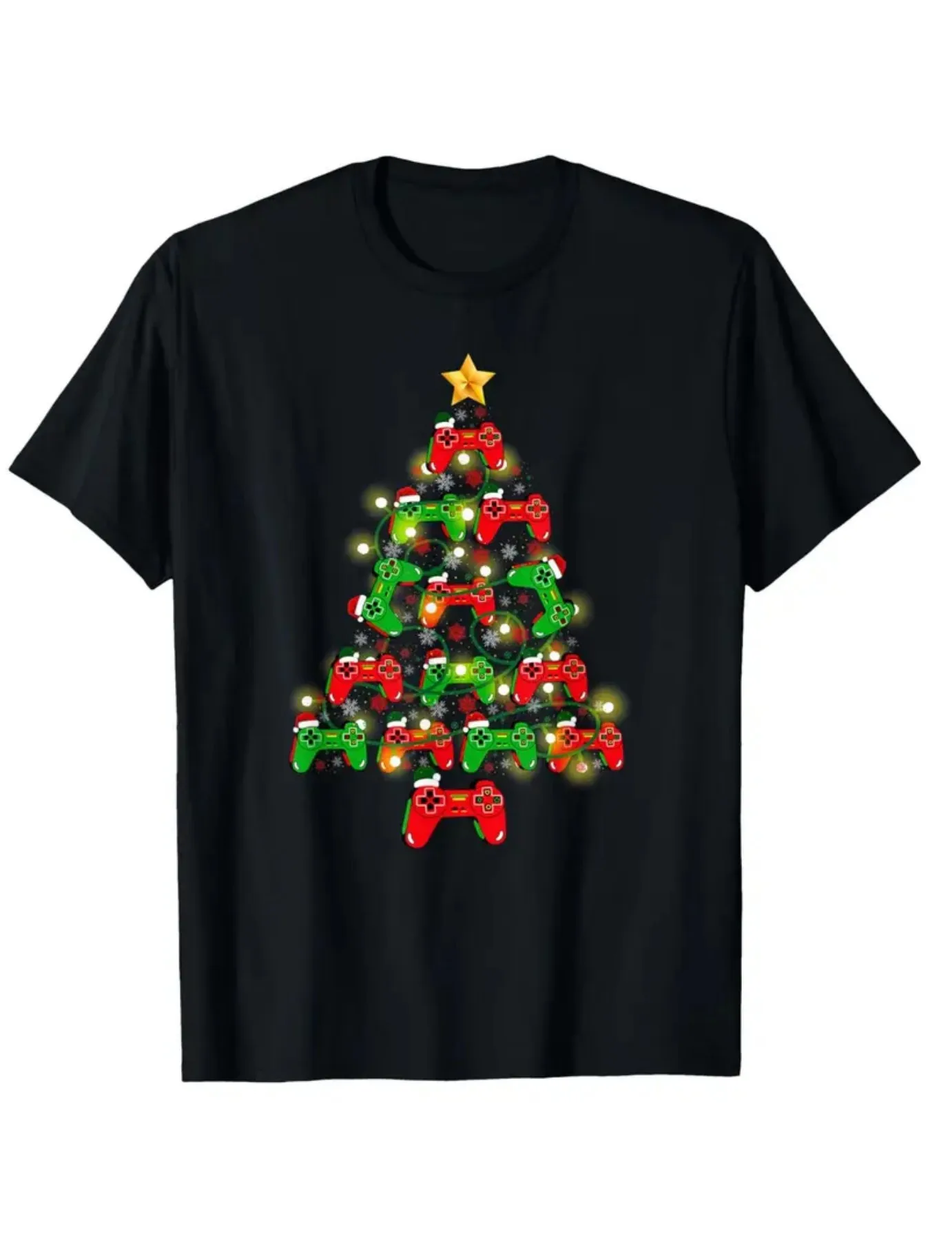

Men'S & Women'S Retro 8-Bit Controller Christmas Tree T-Shirt