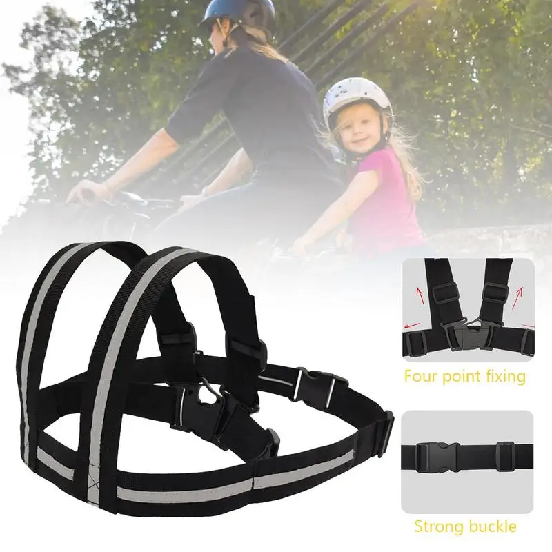 Universal Motorcycle Safety Belt For Kids Toddlers Breathable Shoulder Straps Seat Harness Adjustable Child Reflective Design