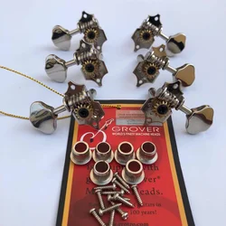 Grover Tuners 3R 3L STA-TITE V97 Nickel ,14:1 Gear Ratio,3 Treble 3 Bass For Solid Guitar ,Open Gear Tuning Peg Machine heads