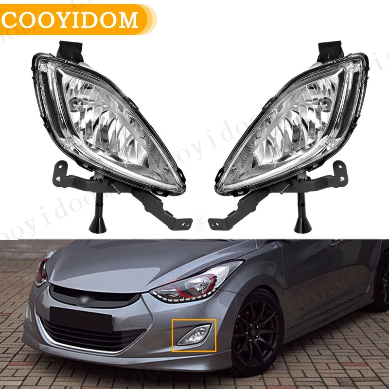 Car Front Fog Lamp Driving Lamp DRL headlight fog lamps Fog Lamp Assembly For Hyundai Elantra 20112012 2013