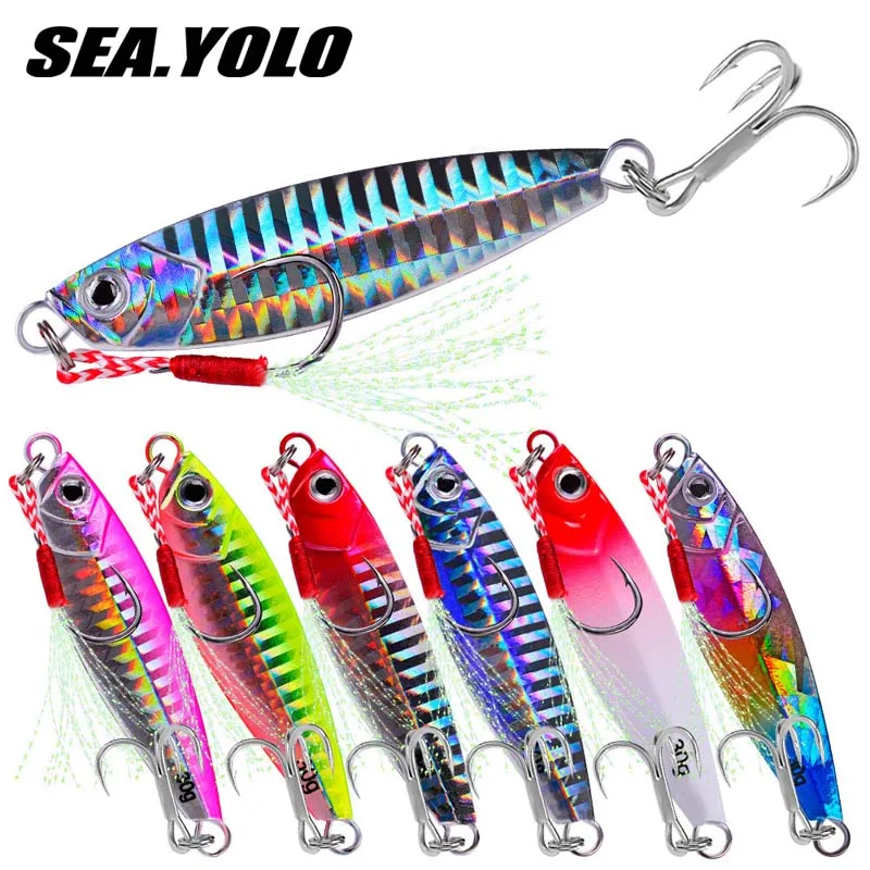 

Sea. Yolo 20g 30g Lure Bait Metal Hard Bait Iron Plate Lead Fish Treble Hook Artificial Hard Bait Perch Bait Fishing Gear