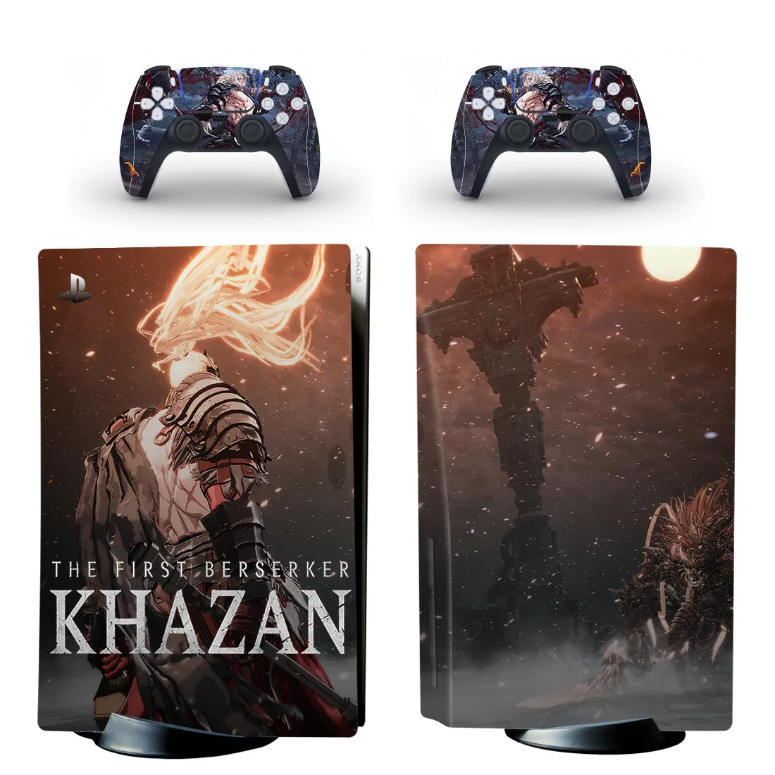 أول Berserker Khazan PS5 القرص الجلد ملصق حامي غطاء لاصق لامع وحدة التحكم PS5 القرص الجلد ملصق الفينيل
