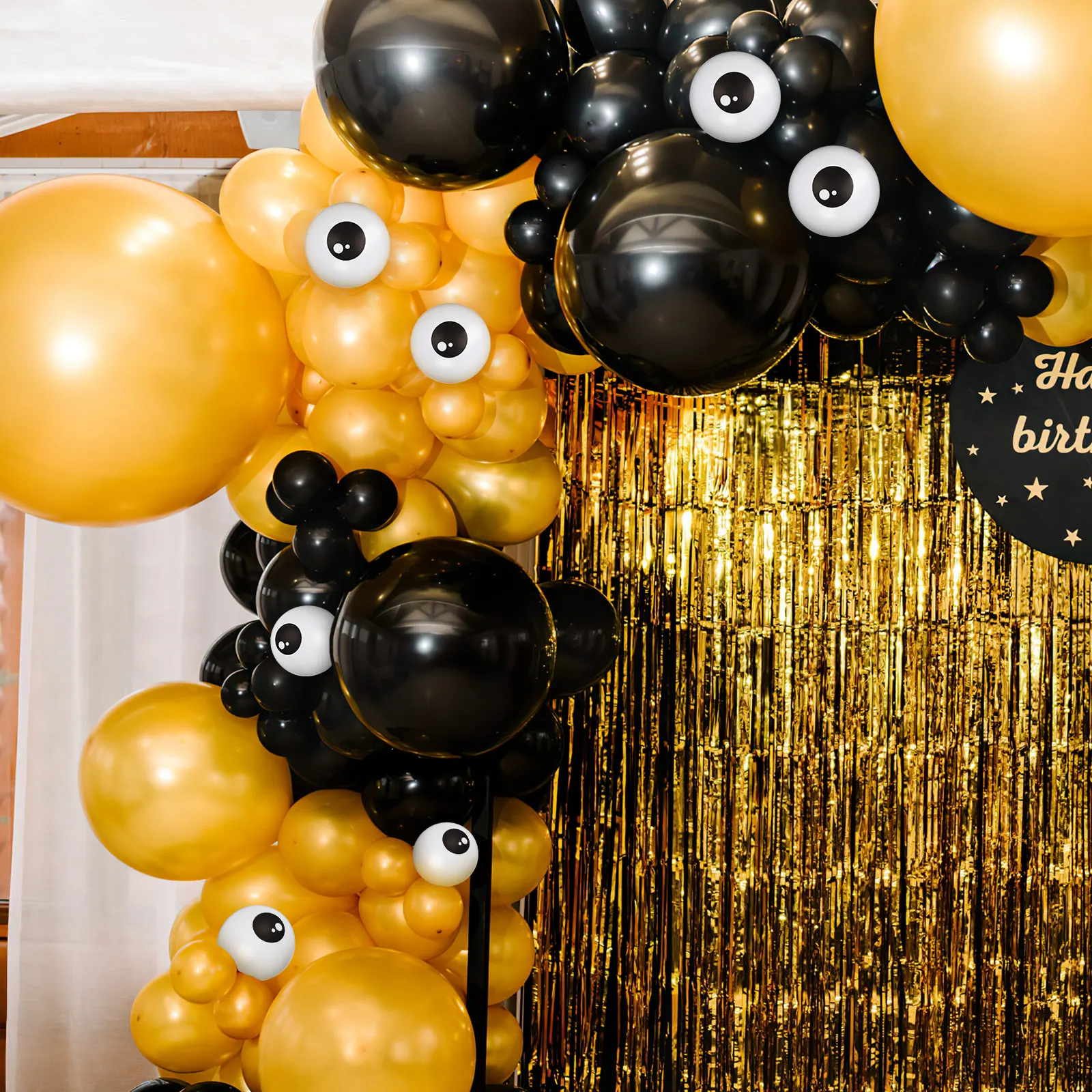 

100pcs Eyeball Balloons Halloween Party Decorations Latex Balloon Kit for Home Bar Club Creepy Spherical Arch Column