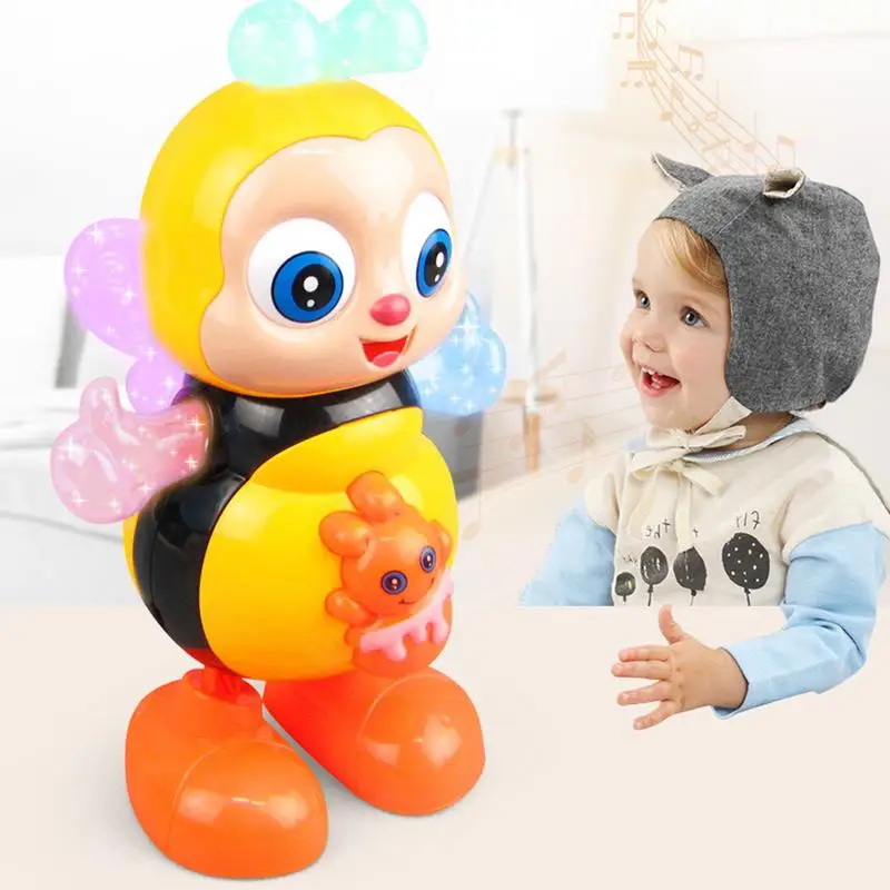 Kids Dancing Toys Preschool Bee Toy With Lights & Music Sensory Fun Developmental Cartoon Dancing Bee For Kids Christmas Easter