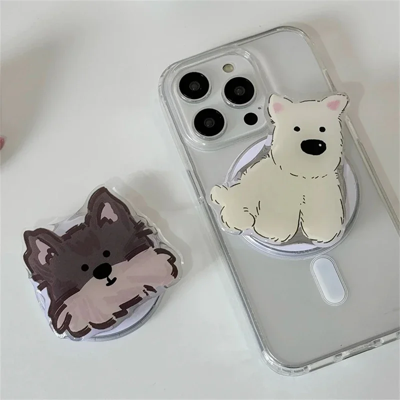 

Милые тематические собаки Вест-хайленд Magsafe, магнитный телефон Griptok Grip Tok, подставка для IPhone, складной чехол-держатель, кольцо, кронштейн для телефона