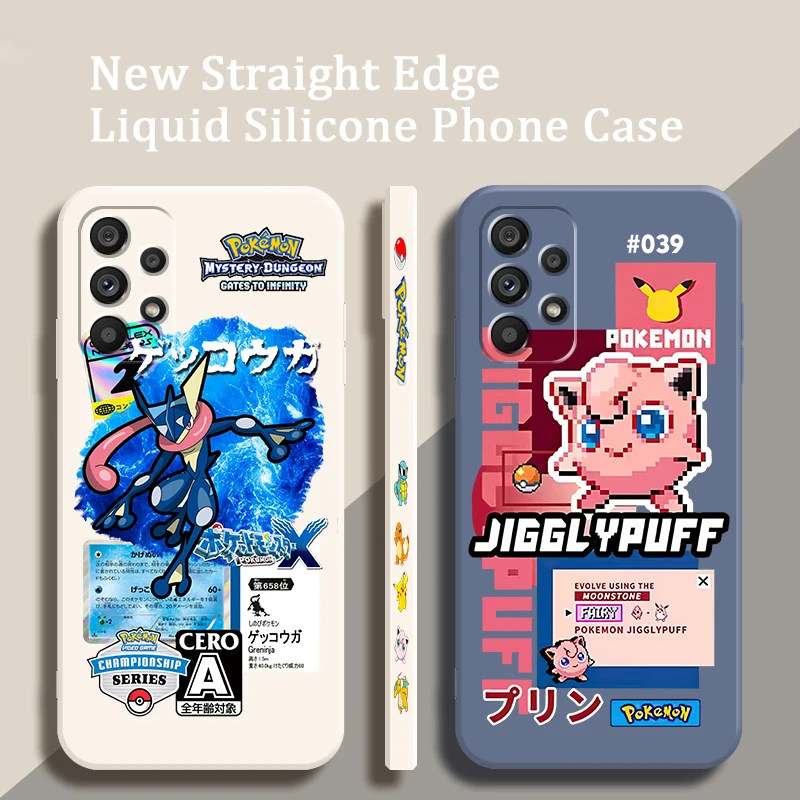 Pokemon Greninja Jigglypuff Liquid Left Rope For Samsung Note 20 10 A54 A31 A14 A03 A22 A34 A04 A24 Ultra Plus 5G Funda