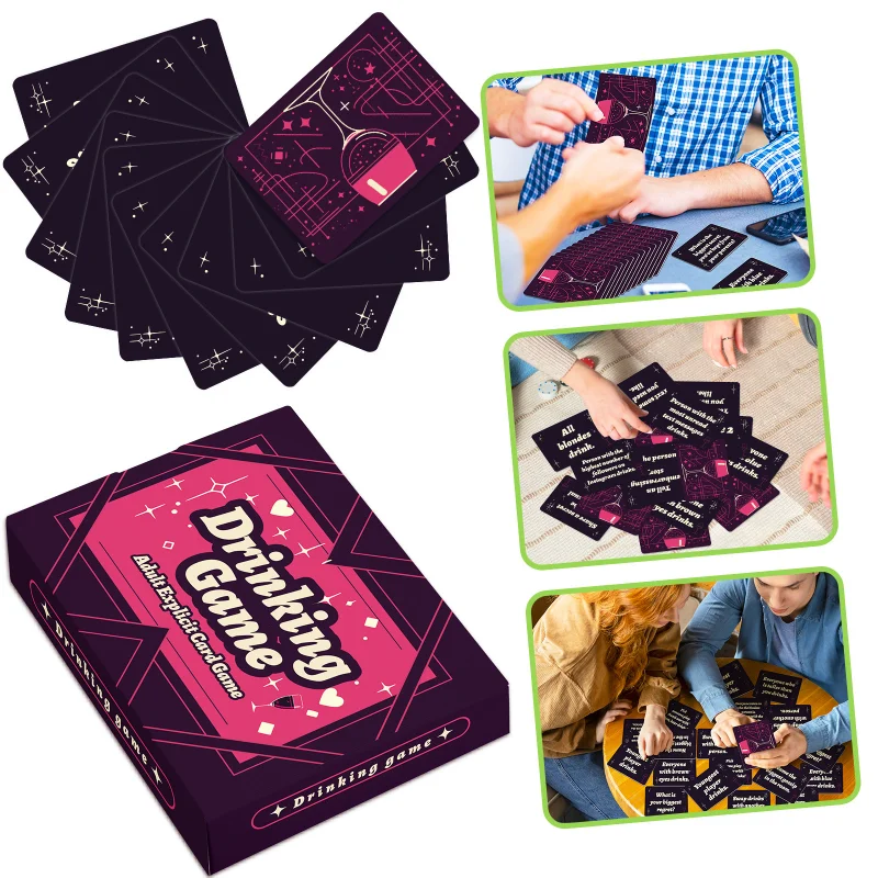 50 Party Card Drinking Game Fun Challenge Cards, Friends Multi-party Interactive Card Board Game