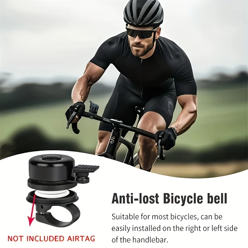 Fahrradklingel mit verstecktem AirTag-Halter, diebstahlsicher, wasserdicht, GPS-Tracker für Mountainbike, Rennrad, Roller, Fahrradzubehör – Detail 7