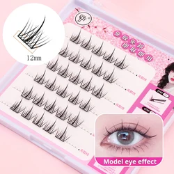 QSTY Cute Sweet Pre-Bond Technology press on lashes glueless DIY Eyelash Self Adhesive Realistic Eyelash Reusable
