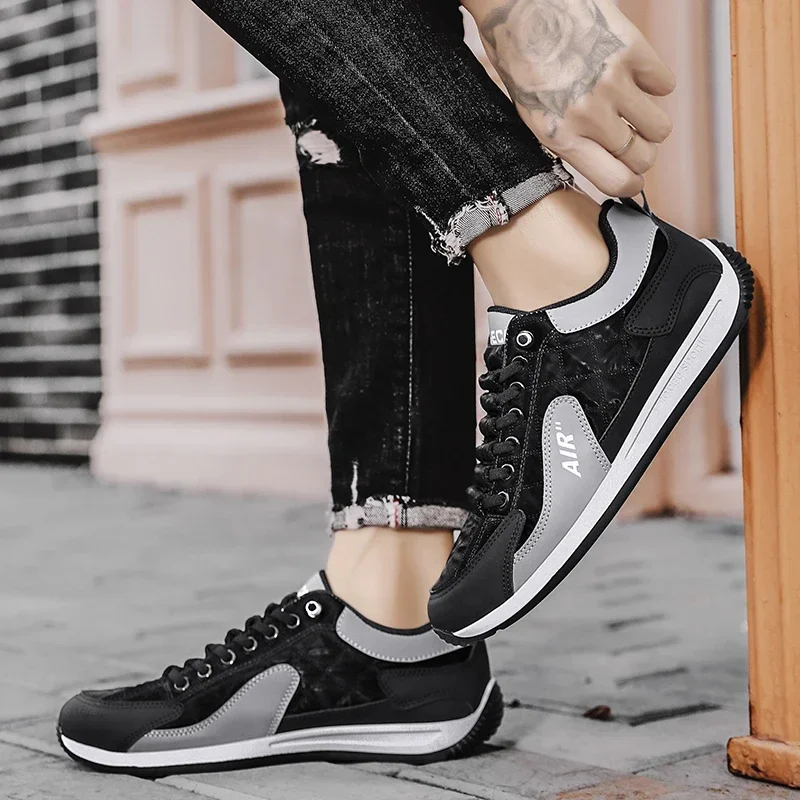 2023 High Quality Shoes for Man Cross-tied Men's Vulcanize Shoes Hot Sale Round Head New Color Matching Breathable Casual Shoes