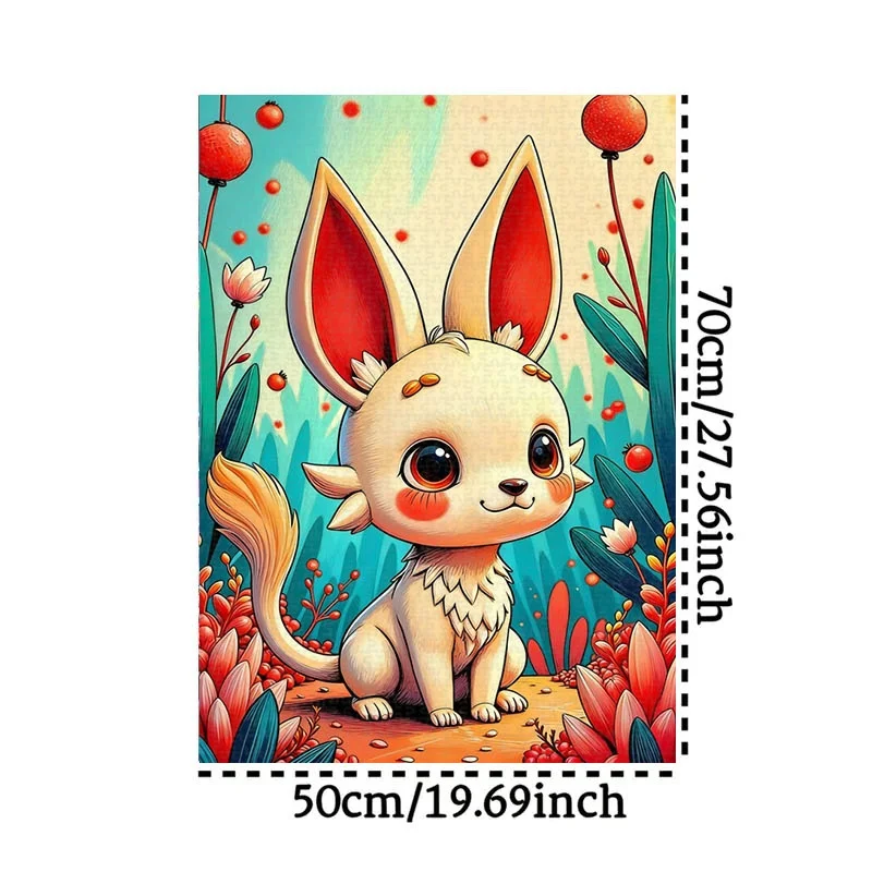 1000 stuks schattige Chibi dierenpuzzel |   27,55 x 19,69 inch kartonnen puzzel, stressverlichtend en educatief voor koppels, familie,